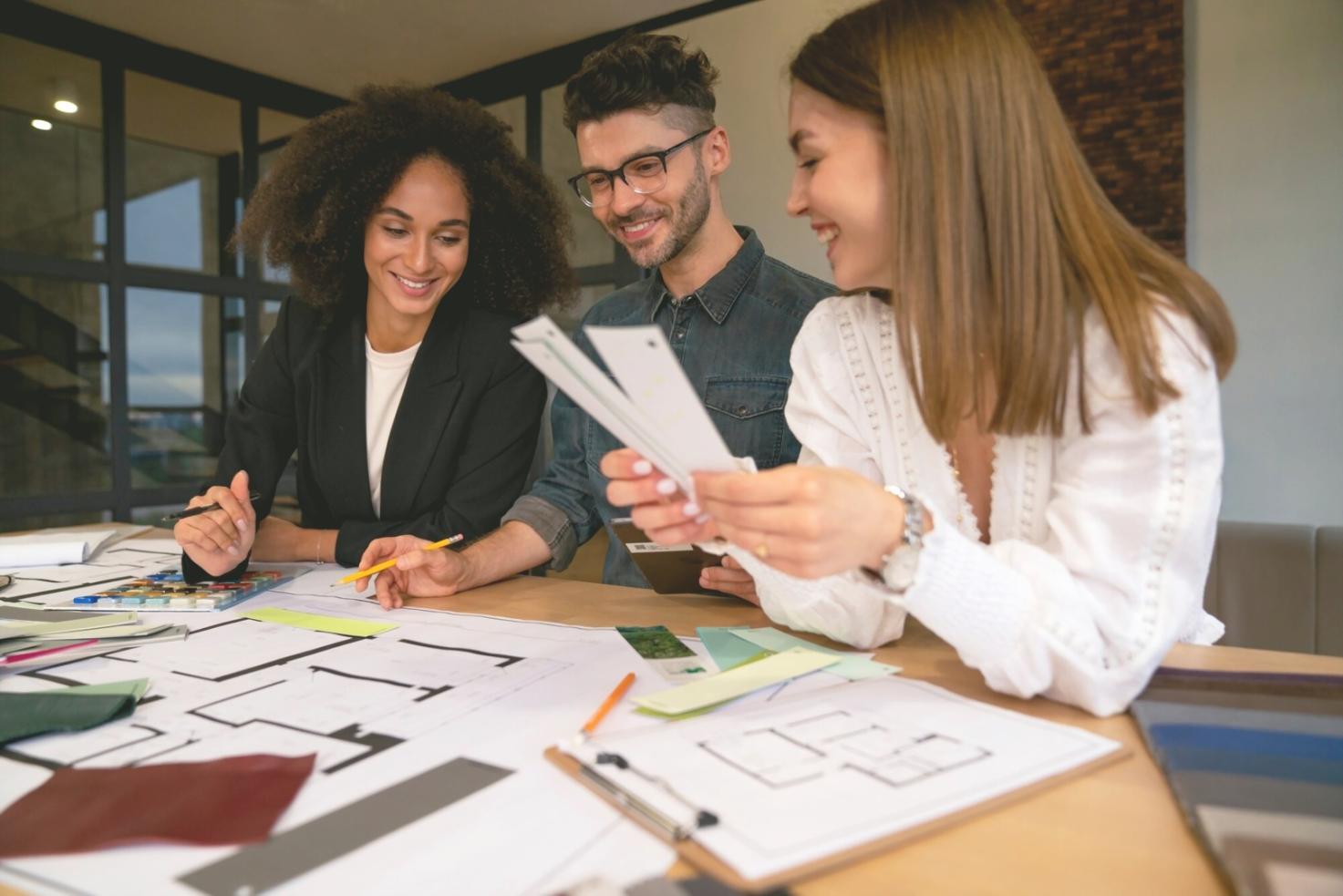 Professional business analysis workspace with charts and reports